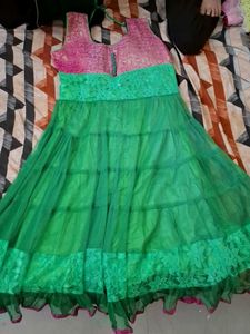 Beautiful Pink and Green Gown