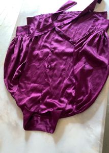 SHIEN  Purple Button-Up Knot top 🪻