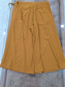 Stylish Mustard Culottes with Belt