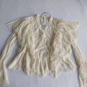 Romantic Boho Lace Peplum Blouse✨️🌼