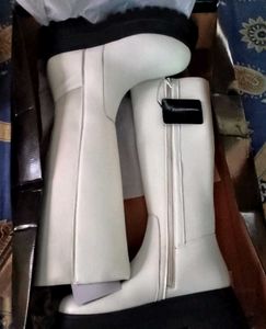 Chic White Knee-High Boots