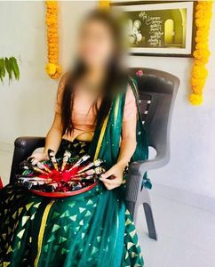 Elegant Green Ethnic Skirt with Golden Print