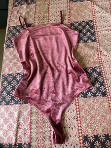Pink Velvet Bodysuit