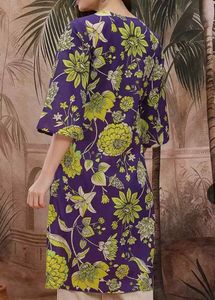 ☆NEW☆Pure cotton Vibrant Purple Floral Kurta💗✨
