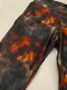 Stylish Print Leggings with Mesh Accents