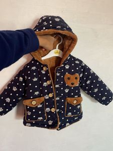 Adorable Crown Print Baby Jacket