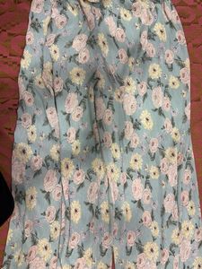 Light Blue Floral Ruffle Dress