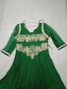 Golden Embroidered Green Suit Set