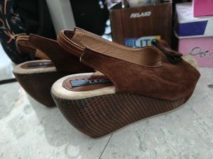 Brown Suede Slingback Sandals