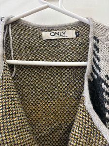 ONLY Plaid Knit Front Open Shrug/ Cardigan