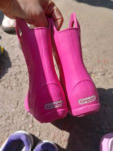 CROCS Cute Pink🎀 Rain Boots