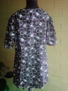 Vintage Floral Grid Blouse