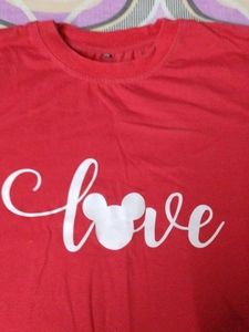 Red "Love" Mickey Mouse T-Shirt