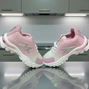 Pink &amp; White Sports Shoes