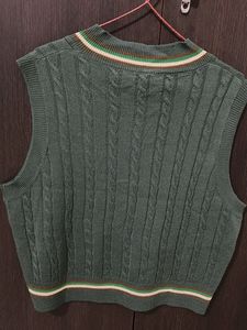 Green Knit Sweater Vest