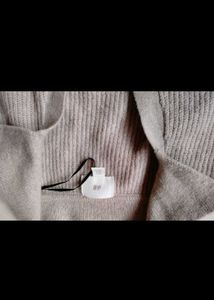 H&amp;m Beige Collared Knit Sweater
