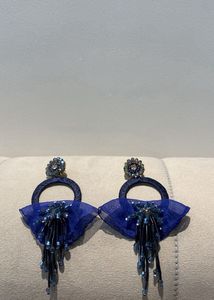Boho Royal Blue Tassel Earrings