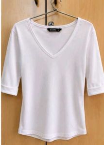 Classic V-Neck White T-Shirt