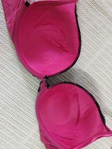casique Pink &amp; Black Lace Bra