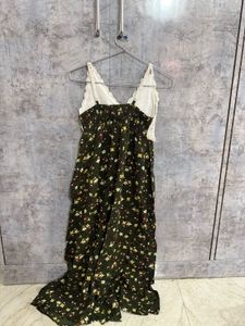Floral Print Crochet Maxi Dress