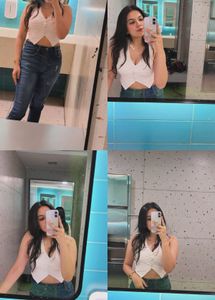 Stylish Striped V-Neck Crop Top