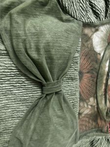 Olive Green Textured Blouse