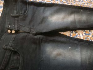 Dark Black Denim Jeans