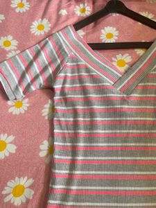 Striped V-Neck Top