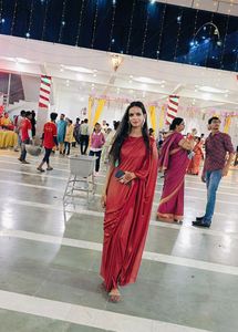 maroon trendy saree with stiched blouse