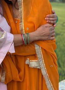 Vibrant Orange Floor length Anarkali suit n Dupatt