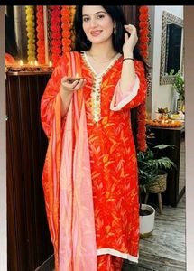 Vibrant Floral Kurta Set with Embellishments
