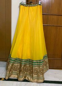 Trending Yellow &amp; Green Embroidered Lehenga Choli