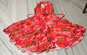 RED KHEE LENGTH DRESS FOR WOMEN/GIRLS