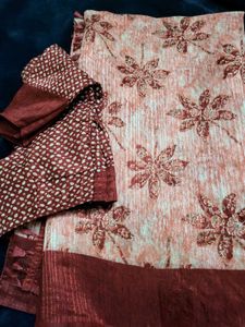 Beautiful Floral Saree with Blouse