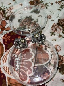 Boho Elephant Ear Cuff Climber Earrings