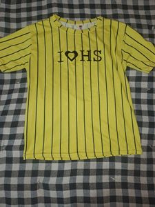 Yellow Striped "I Love HS" T-Shirt