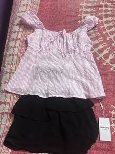 Cute Pink &amp; Black Outfit Set