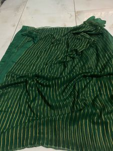 Elegant Emerald Green Saree