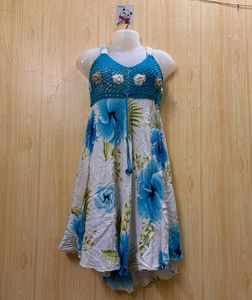 Bohemian Floral Crochet Halter Dress