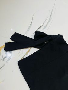 Chic Black Tie-Sleeve Top