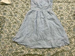 Light Blue Lace Trim Dress