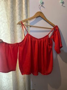 ❤️Chic Off-Shoulder Red Top