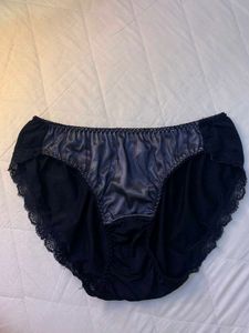 Black Satin &amp; Lace Briefs