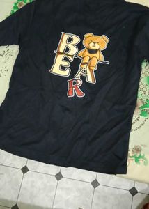 Navy Blue T-Shirt with Bear Graphic