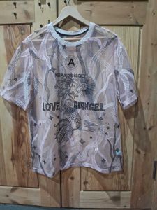 Sheer Graphic Print Top