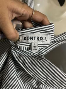 Striped Off-Shoulder Ruffle Sleeve Top