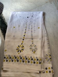 Elegant white saree