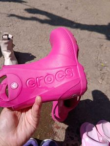 CROCS Cute Pink🎀 Rain Boots