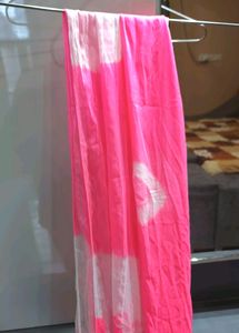 Pink Colour With White Combination Dupatta