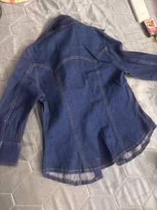 Retro Denim 3/4 Sleeve corset Shirt